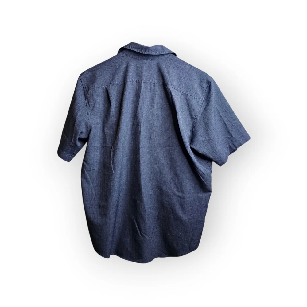 Orvis Classic Collection Navy Blue Chambray Short Sleeve Button Down Shirt M_5